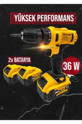 Moonshop 36 Watt Çift Bataryalı Özel Çantalı Matkap Seti thumbnail 2