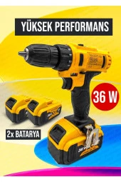 Moonshop 36 Watt Çift Bataryalı Özel Çantalı Matkap Seti thumbnail 3