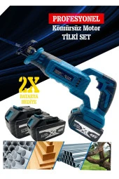 Moonshop Kömürsüz Çift Akülü Ağaç Dal Ve Çok Amaçlı Budama Tilki Kuyruğu+ 5 Bıçak - 1
