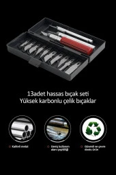 Moonshop Hobi Bıçak Seti Katetuar 16 Parça Neşter Seti Ahşap Heykel Oyma Seti - 6