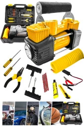 Moonshop Full Setli Özel Çantalı Özel Seri Işıklı Göstergeli Hava Kompresörü Lastik Şişirme 12V Full 150 Psı - 1