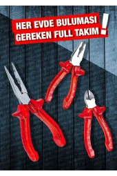 Moonshop 3 Lü Pense Seti Tornavida Takımı Çekiç Makas Falçata Metre Takım Çantası - 2