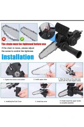 Moonshop Pro Zincirli Testere Dönüştürücü Şarjlı Elektrikli Matkap Için Taşınabilir Ahşap Testere Adaptörü thumbnail 2