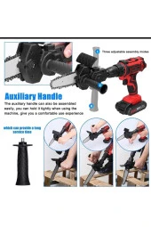 Moonshop Pro Zincirli Testere Dönüştürücü Şarjlı Elektrikli Matkap Için Taşınabilir Ahşap Testere Adaptörü thumbnail 3