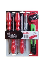 Moonshop 7 Parça Tamir Seti / 4'Lü Tornavida Seti Kontrol Kalemi Maket Bıçağı Elektrik Bandı thumbnail 2