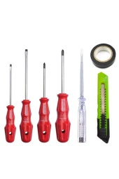 Moonshop 7 Parça Tamir Seti / 4'Lü Tornavida Seti Kontrol Kalemi Maket Bıçağı Elektrik Bandı thumbnail 3