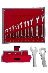 Moonshop 12 Parça Kombine Anahtar Takımı Seti Bez Çantalı Hindistan Menşei Çelik Anahtar 6-22 thumbnail 1