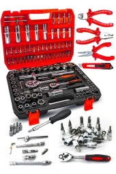 Moonshop Profesyonel 112 Parça Çok Fonksiyonlu 1/2 Ve 1/4 Cırcırlı Lokma Anahtar Takımı Bits Uç Penseli Set thumbnail 1