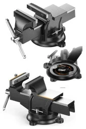 Moonshop Alman Modeli Pro Çelik Kol 200 Mm " 360" Dönerli Taban Dövme Çelik Sabit Tezgah Masa Mengenesi - 1