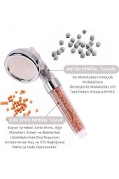 Filtreli Su Tasarruflu Ve Boncuklu Duş Başlığı Tazyikli El Duşu - 3