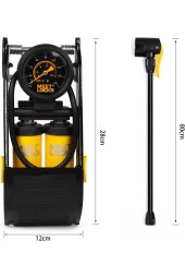 Moonshop Pro Seri Çift Piston Ayak Pompası Bisiklet, Top, Motorsiklet ,Araba,Karavan,Minübüs Bot Şişirme. - 4