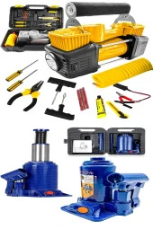Moonshop Lastik Hava Kompresörü Ve 2 Ton Şişe Aaraba Oto Krikosu Muhteşem Set - 1