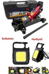 Moonshop 2 5 Tona Kadar Arabalı Tekerlekli Hidrolik Kriko Çelik Malzeme Reflektör Hediyeli Plastik Çantalı - 1