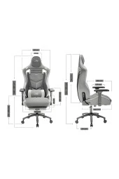 Zio Venom XL Profesyonel Oyuncu Koltuğu - Antrasit / Beyaz - Visco Oturak, 4D Kol, Ayak Uzatma thumbnail 4