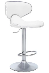 Bürocci Zen Bar Taburesi - Beyaz Modern Deri Metal Ayaklı Yüksek Tezgah Sandalyesi - 9549S0486 - 1