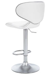 Bürocci Zen Bar Taburesi - Beyaz Modern Deri Metal Ayaklı Yüksek Tezgah Sandalyesi - 9549S0486 - 2