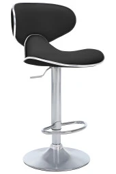 Bürocci Zen Bar Taburesi - Siyah Modern Deri Metal Ayaklı Yüksek Tezgah Sandalyesi - 9549S0481 - 1