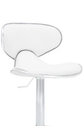 Bürocci Zen Bar Taburesi - Beyaz Modern Deri Metal Ayaklı Yüksek Tezgah Sandalyesi - 9549S0486 - 3
