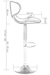 Bürocci Zen Bar Taburesi - Beyaz Modern Deri Metal Ayaklı Yüksek Tezgah Sandalyesi - 9549S0486 - 5
