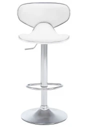 Bürocci Zen Bar Taburesi - Beyaz Modern Deri Metal Ayaklı Yüksek Tezgah Sandalyesi - 9549S0486 - 6