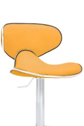 Bürocci Zen Bar Taburesi - Hardal Modern Deri Metal Ayaklı Yüksek Tezgah Sandalyesi - 9549S0492 - 3
