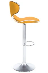 Bürocci Zen Bar Taburesi - Hardal Modern Deri Metal Ayaklı Yüksek Tezgah Sandalyesi - 9549S0492 - 4