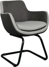 Bürocci Comfort Siyah Metal Ayaklı Misafir Koltuğu- İki Ton Gri Kumaş-2244J1110 - 1