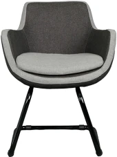 Bürocci Comfort Siyah Metal Ayaklı Misafir Koltuğu- İki Ton Gri Kumaş-2244J1110 - 2