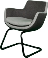 Bürocci Comfort Siyah Metal Ayaklı Misafir Koltuğu- İki Ton Gri Kumaş-2244J1110 - 3