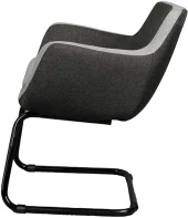 Bürocci Comfort Siyah Metal Ayaklı Misafir Koltuğu- İki Ton Gri Kumaş-2244J1110 - 4