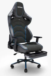 Warrior Kratos Oyuncu Koltuğu - Antrasit / Mavi - Ayak Uzatmalı Profesyonel Bilgisayar Sandalyesi thumbnail 1