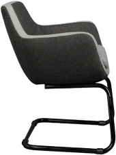 Bürocci Comfort Siyah Metal Ayaklı Misafir Koltuğu- İki Ton Gri Kumaş-2244J1110 - 8