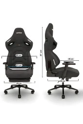 Warrior Kratos Oyuncu Koltuğu - Antrasit / Pembe - Ayak Uzatmalı Profesyonel Bilgisayar Sandalyesi thumbnail 4