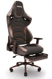 Warrior Kratos Oyuncu Koltuğu - Antrasit / Turuncu - Ayak Uzatmalı Profesyonel Bilgisayar Sandalyesi thumbnail 1