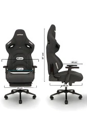 Warrior Kratos Oyuncu Koltuğu - Antrasit / Mor - Ayak Uzatmalı Profesyonel Bilgisayar Sandalyesi thumbnail 4