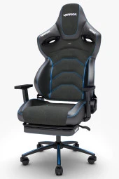 Warrior Kratos Oyuncu Koltuğu - Antrasit / Mavi - Ayak Uzatmalı Profesyonel Bilgisayar Sandalyesi thumbnail 4