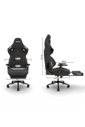 Warrior Kratos Oyuncu Koltuğu - Antrasit / Mavi - Ayak Uzatmalı Profesyonel Bilgisayar Sandalyesi thumbnail 7