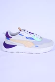 Puma 392324-11 Runtamed Platform Fileli Deri Detaylı Ortopedik Taban Bağcıklı Hafif Esnek Beyaz-Mor Günlük Kadın Spor Ayakkabı - 1