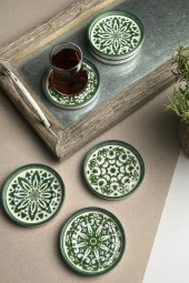 TABAK EVİ Stoneware Mozaik Green Sefa 6 lı Çay Tabağı 10cm - 2