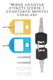 Kilitli Anahtar Kutusu 96 lı 1 Paket Anahtar Dolabı Alüminyum Gövde Otel Otopark Apart Anahtarlık Dolap - 2