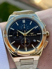 Ferro Çelik Kordon Takvimli 30 Mt Su Geçirmez Erkek Kol Saat EFM41102A-B6 thumbnail 2