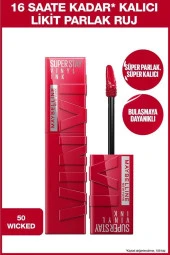 Maybelline New York Super Stay Vinyl Kalıcı Likit Parlak Ruj 50 Wicked - 1