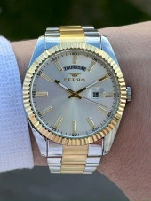 Ferro Çelik Kordon Takvimli 30 Mt Su Geçirmez Erkek Kol Saat EFM1128-D thumbnail 2