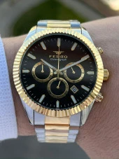 Ferro Çelik Kordon İç Fonksiyonlar Aktif Takvimli 30 Mt Su Geçirmez Erkek Kol Saat EFM31289-D2 thumbnail 2