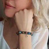 Vaoov 925 Ayar Gümüş Doğal Taşlı Yıldız Yükselten Bileklik thumbnail 3