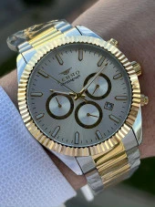 Ferro Çelik Kordon İç Fonksiyonlar Aktif Takvimli 30 Mt Su Geçirmez Erkek Kol Saat EFM31289-D thumbnail 1