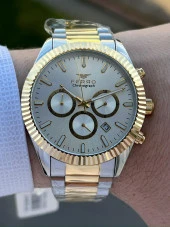 Ferro Çelik Kordon İç Fonksiyonlar Aktif Takvimli 30 Mt Su Geçirmez Erkek Kol Saat EFM31289-D thumbnail 2