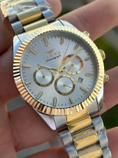 Ferro Çelik Kordon İç Fonksiyonlar Aktif Takvimli 30 Mt Su Geçirmez Erkek Kol Saat EFM31289-D thumbnail 3