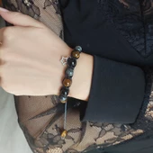 Vaoov 925 Ayar Gümüş Doğal Taşlı Güç, Başarı, Cesaret Bilekliği thumbnail 3