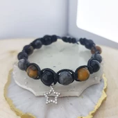 Vaoov 925 Ayar Gümüş Doğal Taşlı Güç, Başarı, Cesaret Bilekliği thumbnail 7